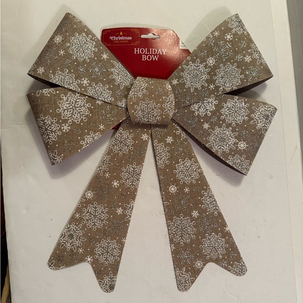 Holiday Time Brown Snowflake Bow